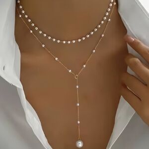 Layered Pearl Gold Necklace